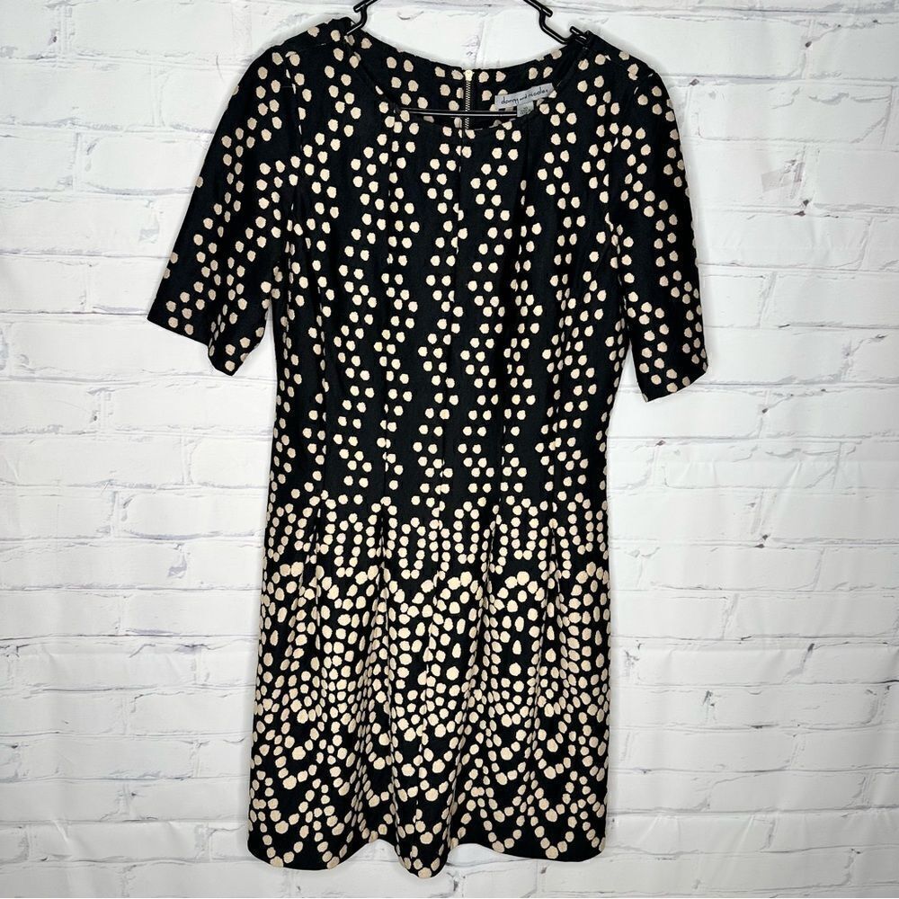 Danny & Nicole size 10 black and tan polka dot dress